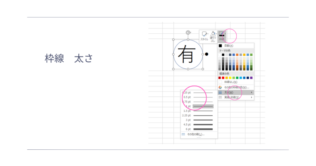 枠線の太さ